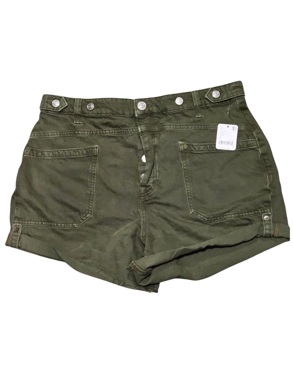 We The Free Palmer Shorts Olive Green Size 32 Utility Denim Shorts Free People